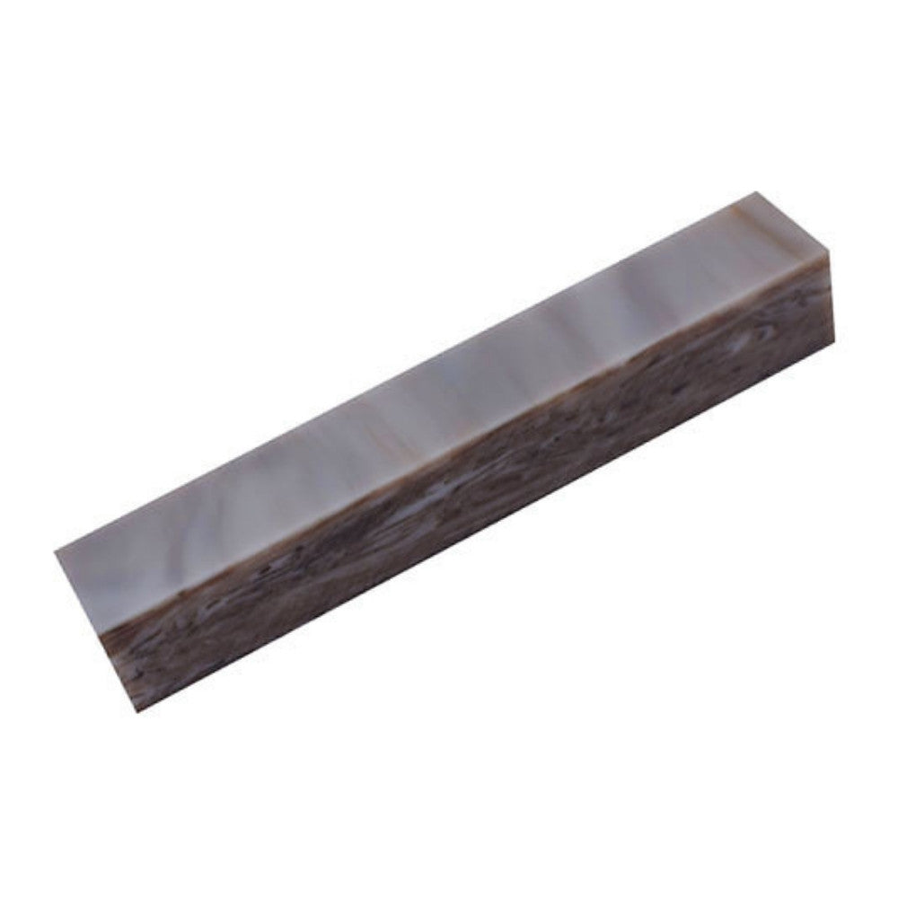Pen blank - Acryl - 130x20x20 mm - Marmor Grau und Weiß - Pfeifenecke